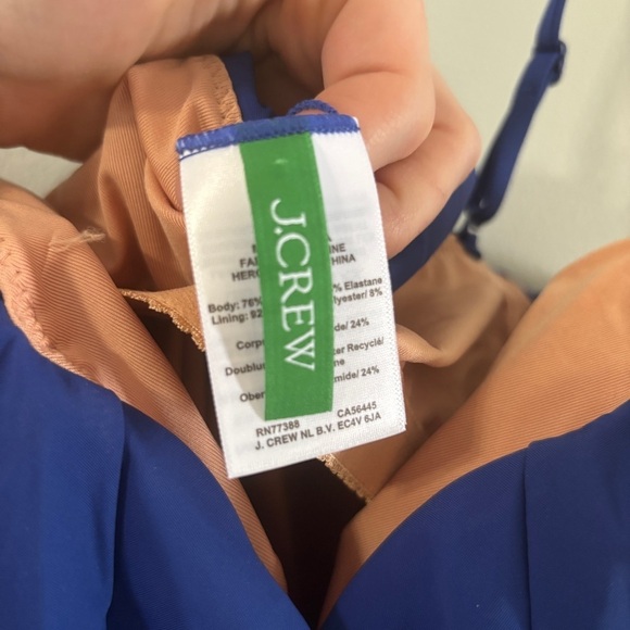 J. Crew ruched one-piece swimsuit blue size 10 - Picture 4 of 6